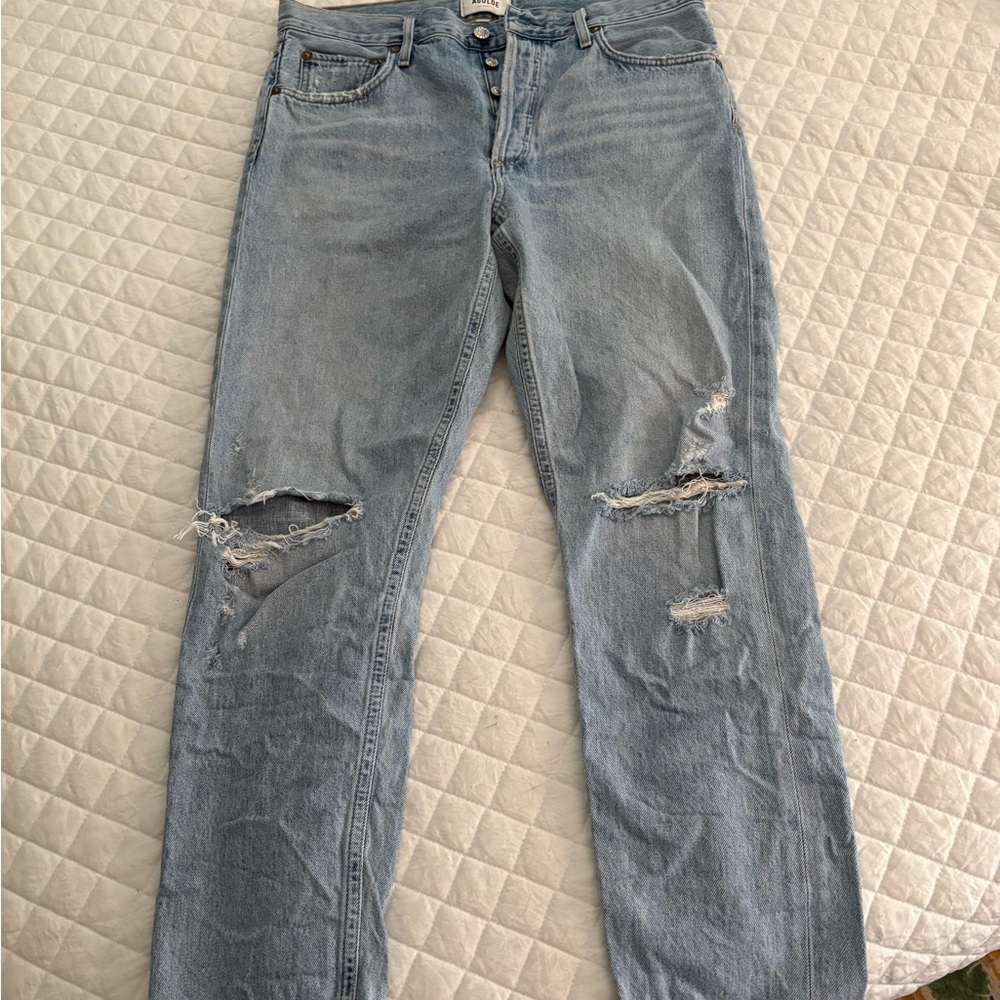 AGOLDE Jamie Classic High Rise Distressed Button Fly Jeans Women’s Size 30